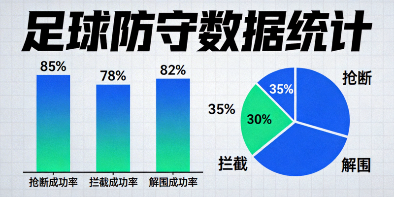 足球防守数据包括抢断、拦截与解围成功率统计